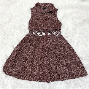 Forever 21 Floral Cut Out Dress